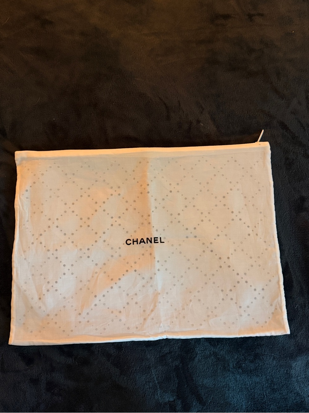 CHANEL Cream Travel Dust Pouch with zip